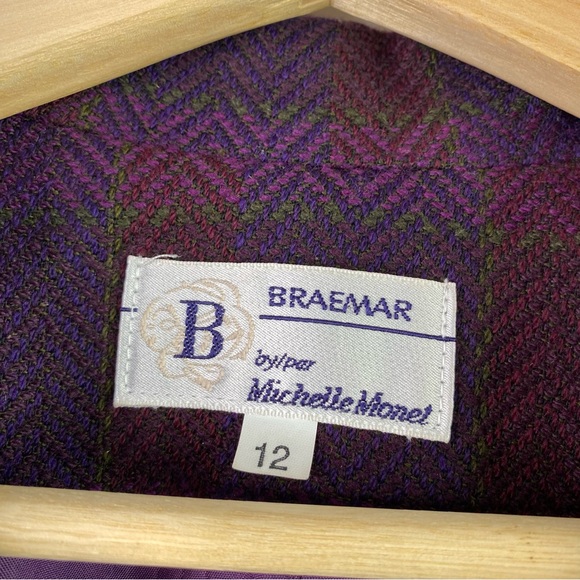 Vintage Purple Plaid Wool Blazer - Picture 10 of 12